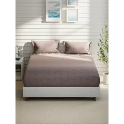 Nautica Wine Cotton Abstract 160 TC King Bedsheet with 2 Pillow Covers-picture-35