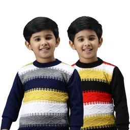 TRENDY WORLD Boys Pack of 2 Woollen Round Neck Pullover-image-29
