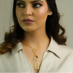 Amaltaas Multi-Color Chevron Zigzag Gemstone Necklace-picture-19