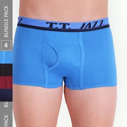 T.T. Men Jazz Mini Pack Of 4 Pure Cotton Trunks-picture-29