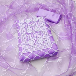 Maroosh Floral Embroidered Organza Unstitched Dress Material-picture-19