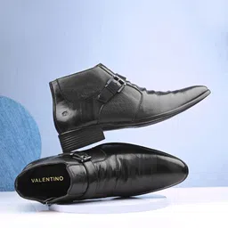 Valentino Men Textured Leather Side Zipper Ankle Boots-picture-38