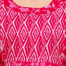 Tulsiram Women Floral Printed Maternity Pure Maternity Cotton Fit & Flare Midi Dress image 2