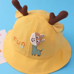 Babyhug Bucket Hat Giraffe Print - Yellow image 2