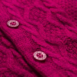 Babyhug Knit Full Sleeves Winter Wear Solid Romper With Cable Knit Design - Wine image 3