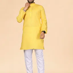 Moda Rapido Men Solid & Self Design Cotton Blend A-Line Kurta-picture-27