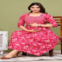 MAINA CREATION Women Floral Printed Floral Anarkali Kurta image 5