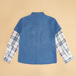 YU by Pantaloons Full Sleeves Solid Denim Shirt - Medium Blue image 5