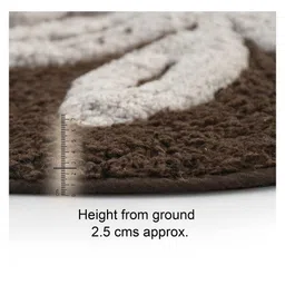 Saral Home Fleur Super Soft Oval Bathmat - Brown image 5