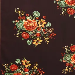 Satrani Brown Floral Saree With Unstitched Blouse Piece image 4