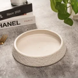 Smokey Cocktail White Stoneware Geometric Handmade Stoneware Platter image 1