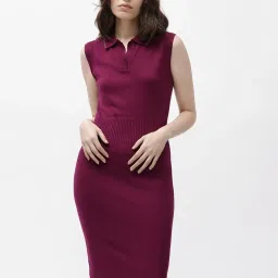 RAREISM Maroon Cotton Solid Sleeveless Sweater image 1