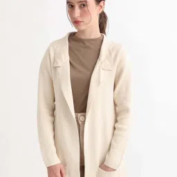 RAREISM Beige Cotton Solid Long Sleeves Sweater image 1