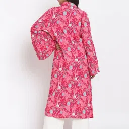 Fabindia Pink Floral Print Shrug image 2