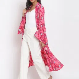 Fabindia Pink Floral Print Shrug image 3