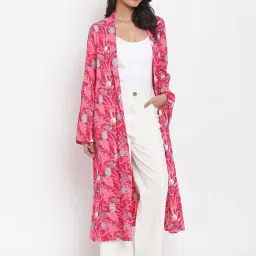 Fabindia Pink Floral Print Shrug image 4