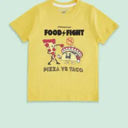 Pantaloons Junior Kids Yellow Cotton Printed T-Shirt-picture-15