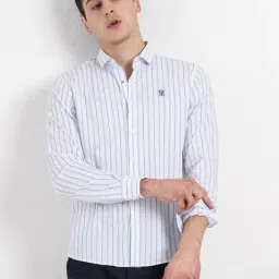 Red Tape White Loose Fit Striped Shirt-picture-45
