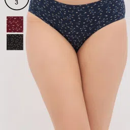 Clovia Multi Cotton Regular Fit Printed Hipster Panties - Pack Of 3 image 1