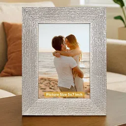 Art Street Silver-Toned & Silver-Toned 1 Pieces MDF Table Photo Frames image 4