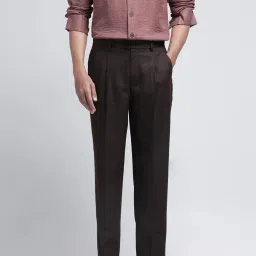 Rare Rabbit Brown Relaxed Fit Solid Trousers image 1