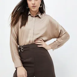 Code by Lifestyle Khaki Regular Fit Shirt image 1