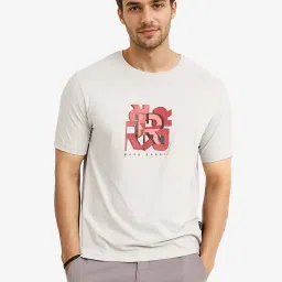 Rare Rabbit Grey Regular Fit Graphic T-Shirt image 1