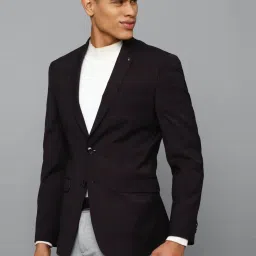 allen solly Men Brown Slim Fit Solid Formal Blazer image 3