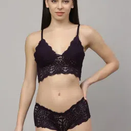 AROUSY Red & Pink Self Pattern Bra Panty Set - Pack Of 3 image 5