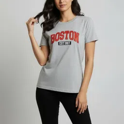SZN Women Typography Printed Round Neck Cotton T-shirt-picture-29