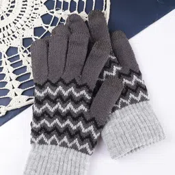 ELLIS Unisex Patterned Acrylic Touchscreen Gloves image 1