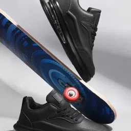 The White Pole Men's Black Casual Sneakers image 1