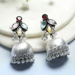 Biba Multicolour Brass Jhumka Earrings for Women image 1