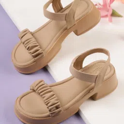 Truffle Collection Women's Beige Ankle Strap Sandals image 1