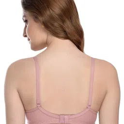 Moda Rapido Women Peach Solid Full Coverage Cotton Lightly Padded Non-Wired Bra image 3