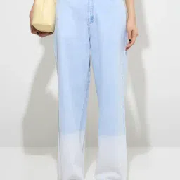 nuon women Nuon by Westside Light Blue Ombre Relaxed Fit High-Rise Jeans image 1