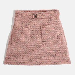Blue Giraffe Girls Pink Self Design Regular Fit Tweed A-Line Skirt-picture-19