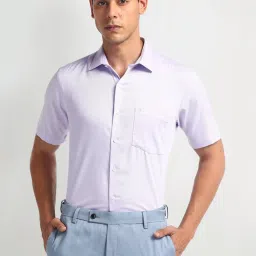 Arrow Purple Regular Fit Texture Shirt image 1