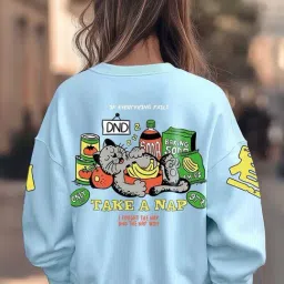 Bewakoof Blue Relaxed Fit Printed Sweatshirt image 2