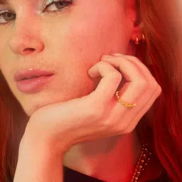 Accessorize London Real Gold-plated Star Band Ring Gold image 1