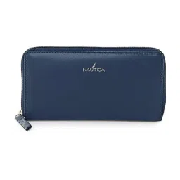 Nautica Navy Blue Zip Around Wallet for Women-image-47