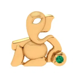 P.C. Chandra Jewellers 22k Yellow Gold Gemstone-laced Ganesha Pendant-image-39