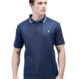 Woods Dark Blue Regular Fit Striped Polo T-Shirt-picture-24