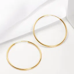 zavya Golden Radiance 925 Sterling Silver Hoop Earrings image 1