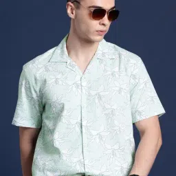 Hancock Green Cotton Relaxed Fit Printed Shirt-picture-34