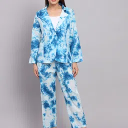 DECKEDUP Blue & White Tie - Dye Co-Ord Set image 1