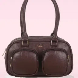 Yelloe Brown Animal Effect Medium Shoulder Bag image 1