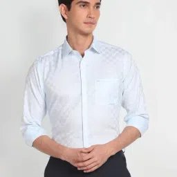 Arrow Blue Cotton Regular Fit Checks Shirt-picture-40