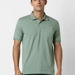 Peter England Green Regular Fit Printed Polo T-Shirt image 1