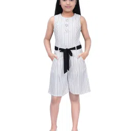 Tiny Girl White Striped Jumpsuit image 1